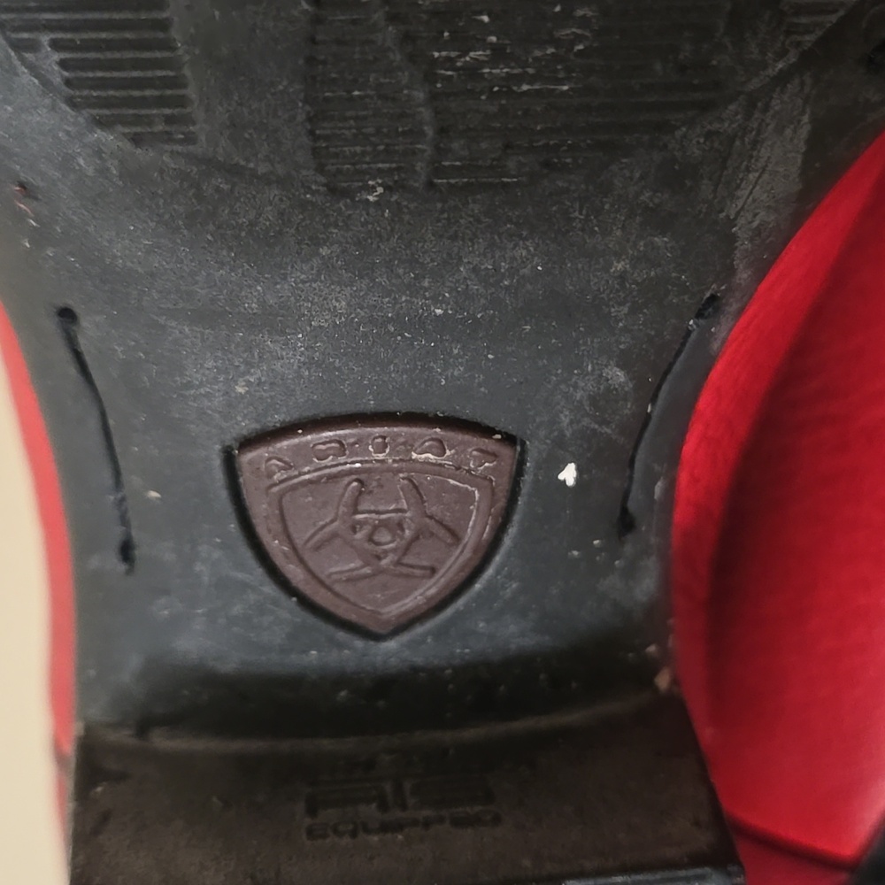 Ariat Heritage Western Boots Womens Size 7 B Red Leather Floral R-Toe 15761 - Picture 8 of 11